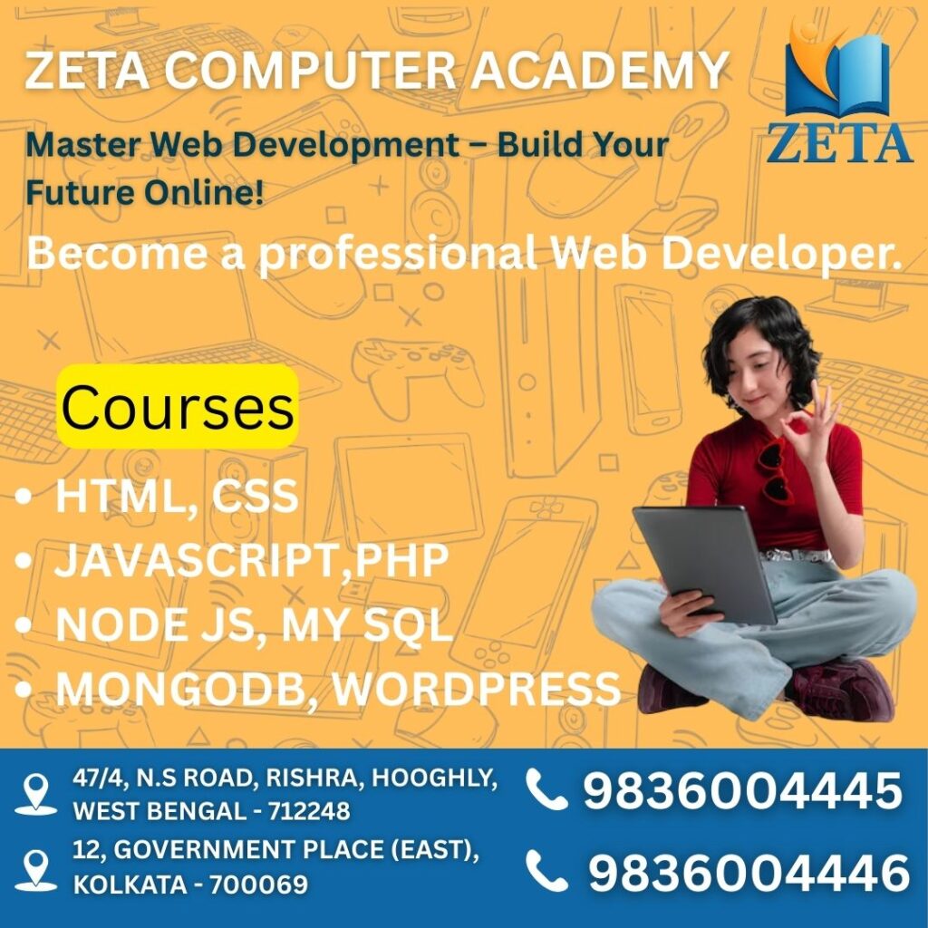 Best Computer Academy in Kasba – Zeta Computer Academy Building
Alt text: computer academy in Kasba
Why Choose Computer Academy in Kasba Area Training?
Kasba is a bustling commercial and educational hub in East Kolkata, known for its vibrant business community and educational institutions. Computer academy in Kasba – Zeta Computer Academy, strategically accessible from Kasba, Topsia, Rajdanga, Gariahat, and surrounding areas, emerges as the leading destination for comprehensive computer training. Our excellent connectivity to Kasba Bus Depot, Gariahat Metro, and major educational centers makes us the ideal choice for students and working professionals seeking the best computer academy in Kasba.zetabengal
Key Advantages of Choosing Computer Academy in Kasba:
- Prime East Kolkata Access: Easy reach from computer academy in Kasba, Topsia, Rajdanga, Gariahat, Golf Green, Dhakuria
- Industry Excellence Standards: Best computer academy in Kolkata quality with cutting-edge curriculumacesoftechseo.wixsite
- 100% Placement Guarantee: Direct connections with East Kolkata companies and IT sector for computer academy in Kasba graduates
- Expert Faculty: Current industry professionals from leading IT companies and MNCs at our computer academy in Kasba
- Competitive Investment: Starting ₹8,000 – exceptional value compared to other computer academy in Kasba instituteszetabengal
Learn more about our institutional excellence at our About Us page and explore our complete training philosophy for the best computer academy in Kasba.
Top 5 Computer Academy in Kasba Competition Analysis
Comprehensive Computer Academy in Kasba Institute Comparison
While computer academy in Kasba area hosts several prestigious training centers including Acesoftech Academy (15+ years, 10,000+ students), NIIT Kasba (₹25,000-₹45,000), ICA Edu Skills, Arena Animation, Tally Academy Corporate Centre, and AWTIM Kasba, computer academy in Kasba – Zeta Computer Academy delivers superior valuejustdial+5:
| Feature | Computer Academy in Kasba – Zeta | Other Computer Academy in Kasba |
|---|---|---|
| Fee Range | ₹8,000 – ₹50,000 | ₹10,000 – ₹1,50,000+ |
| Placement Rate | 100% Guaranteed | 80-98% Average |
| Batch Size | Maximum 15 Students | 20-50 Students |
| Faculty | Working IT Professionals | Mix of Academic/Industry |
| Course Updates | Every 6 Months | Annual Updates |
| Industry Projects | Live Client Projects | Academic-based Projects |
For detailed comparison and course information for computer academy in Kasba, visit our comprehensive Courses catalog.
Top 10 Computer Academy in Kasba Training Excellence Programs
Advanced Digital Marketing at Computer Academy in Kasba
Dominate Kasba’s competitive business landscape with our computer academy in Kasba industry-leading digital marketing program:
- SEO and Social Media Marketing: Complete optimization with live computer academy in Kasba business campaignsdigitalkolkata.weebly+3
- Google Ads and PPC Management: Performance marketing with real ROI tracking for computer academy in Kasba graduates
- Content Marketing and Analytics: Data-driven strategies with commercial and retail sector case studies at our computer academy in Kasba
- Email Marketing Automation: Advanced B2B and B2C tools for local market penetration from computer academy in Kasba
- Local Business Digital Marketing: Specialized training for computer academy in Kasba, Gariahat, and East Kolkata enterprises
According to FITA Academy’s research, the digital marketing industry in Kolkata is experiencing unprecedented growth, making it the perfect time to join our computer academy in Kasba.fita
Best Computer Academy in Kasba Web Development Programs
Master complete development with hands-on industry training at our computer academy in Kasba:
- Frontend Technologies: HTML5, CSS3, JavaScript ES6+, React, Angular, Vue.js with modern frameworks at computer academy in Kasbajustdial+1
- Backend Development: Node.js, Python Django, PHP Laravel, Express.js with microservices architecture
- Database Architecture: MySQL, MongoDB, PostgreSQL, Redis with optimization techniques
- Mobile Application Development: React Native, Flutter, Android, iOS with cross-platform expertise
- Cloud and DevOps: AWS, Azure, Docker, Kubernetes, CI/CD pipelines with deployment automation
Computer Academy in Kasba Programming Specializations
Excel in high-demand programming domains at our computer academy in Kasba:
- Python Programming: Data science, AI/ML, automation, web development with frameworks at computer academy in Kasbaurbanpro+1
- Java Programming: Enterprise applications, Spring framework, microservices developmentacesoftechseo.wixsite
- C/C++ Programming: System programming, data structures, algorithm optimization at computer academy in Kasbaacesoftechseo.wixsite
- Advanced Excel: Business intelligence, VBA programming, data analysis at our computer academy in Kasbaacesoftechseo.wixsite
- Data Science: Python, R, machine learning, business intelligence with real datasets
The demand for programming skills in Kolkata has increased by 40% according to industry reports from Digital Scholar’s analysis, making our computer academy in Kasba the perfect choice.digitalscholar
Computer Academy in Kasba Design Excellence Programs
Unleash creative potential with industry-standard training at computer academy in Kasba:
- Graphics and Multimedia: Adobe Creative Suite, video editing, DTP design at computer academy in Kasbadigitalkolkata.weebly+1
- Web Design: UI/UX design, responsive design, e-commerce developmentacesoftechseo.wixsite
- Animation and Video: Motion graphics, 2D/3D animation, video production at our computer academy in Kasbadigitalkolkata.weebly
- Print Media Design: Brochures, posters, marketing materials design
- Digital Art: Illustration, concept art, digital painting techniques
Computer Academy in Kasba Business Applications
Enhance professional capabilities with essential corporate skills at computer academy in Kasba:
- Tally with GST: Complete accounting, taxation, audit, compliance training at computer academy in Kasbajustdial+1
- Advanced Excel: Business intelligence, automation, pivot tables, VBA programmingacesoftechseo.wixsite
- Financial Analysis: Financial modeling, investment analysis, business forecasting
- Office Applications: Microsoft Office Suite mastery, productivity enhancement at computer academy in Kasbaacesoftechseo.wixsite
- Hardware and Networking: Computer maintenance, networking, technical supportjustdial
Explore our complete fee structure and payment options for computer academy in Kasba on our Fees page.
Computer Academy in Kasba Emerging Technology Programs
Stay ahead with future-ready skills at our computer academy in Kasba:
- Artificial Intelligence: Machine learning algorithms, deep learning, ChatGPT integration
- Data Science: Big data analytics, predictive modeling, statistical analysis
- Cybersecurity: Ethical hacking, penetration testing, security architecture
- Cloud Computing: AWS Solutions Architect, Azure Developer, Google Cloud Platform
- IoT and Automation: Smart systems, industrial automation, connected devices
Computer Academy in Kasba Outstanding Placement Success
Exceptional Computer Academy in Kasba Placement Results
Real results from students across our computer academy in Kasba network:
- 100% Placement Rate: Guaranteed job placement for eligible computer academy in Kasba graduateszetabengal
- Average Starting Salary: ₹42,000/month (35% higher than other computer academy in Kasba institutes)
- Career Growth: 250-500% salary increase within 18-24 months for computer academy in Kasba alumni
- Industry Placements: Direct placements in East Kolkata companies, IT firms, digital agencies
- International Opportunities: Computer academy in Kasba students working in Dubai, Canada, Australia, Singapore, USA
Read inspiring success stories from our computer academy in Kasba alumni on our Success Stories page.
Computer Academy in Kasba Success Stories
- Rajesh Kumar (Kasba): From shop owner to ₹70,000/month Full-Stack Developer after computer academy in Kasba training
- Priya Sharma (Topsia): Career transition to ₹60,000/month Digital Marketing Manager in 4 months from computer academy in Kasba
- Amit Das (Rajdanga): Founded e-commerce startup after computer academy in Kasba training, generating ₹6 lakh/month revenue
- Sneha Ghosh (Gariahat): Promoted to ₹85,000/month Technical Lead after completing courses at computer academy in Kasba
- Subham Roy (Golf Green): Working remotely for European company at ₹2 lakh/month post computer academy in Kasba graduation
Learn more about our placement support services for computer academy in Kasba students on our dedicated Placement page.
Modern Computer Academy in Kasba Infrastructure
State-of-the-Art Computer Academy in Kasba Facilities
Experience premium learning environment at our computer academy in Kasba:
- Advanced Computer Labs: Latest hardware with professional software licenses at computer academy in Kasbajustdial+1
- High-Speed Internet: Dedicated fiber connectivity for seamless development and commercial applications
- Smart Interactive Classrooms: Modern audio-visual systems and interactive displays at computer academy in Kasba
- Multimedia Studios: Specialized facilities for animation, video editing, and graphic design
- Digital Resource Library: Extensive online and offline learning materials and industry resources
- Professional Networking Areas: Industry interaction and placement preparation zones at computer academy in Kasba
Computer Academy in Kasba Development Environment
- Development Tools: VS Code, IntelliJ IDEA, Eclipse, Android Studio with premium plugins
- Design Software: Adobe Creative Cloud, Maya, 3D Max, Figma, Sketch, CorelDRAW
- Business Tools: Tally ERP, SAP, Advanced Excel, Google Analytics, digital marketing tools
- Cloud Platforms: AWS, Azure, Google Cloud Platform with hands-on sandbox access
- Database Systems: MySQL, MongoDB, PostgreSQL, Oracle, Redis for enterprise applications
Flexible Computer Academy in Kasba Learning Solutions
Multiple Computer Academy in Kasba Training Methods
Choose the optimal learning approach for your professional lifestyle at computer academy in Kasba:
- Classroom Training: Face-to-face learning at our modern computer academy in Kasba facility
- Live Online Sessions: Real-time virtual classrooms with instructor interactionawtim
- Hybrid Learning: Combination of online and offline methods for maximum flexibility at computer academy in Kasba
- Self-Paced Learning: 24/7 access to recorded sessions and learning materials
- Corporate Training: Customized on-site training for Kasba area companies and organizations
Computer Academy in Kasba Scheduling Options
- Morning Sessions: 8:00 AM – 11:00 AM (Perfect for early commuters and students at computer academy in Kasba)
- Afternoon Programs: 2:00 PM – 5:00 PM (Ideal for business professionals and entrepreneurs)
- Evening Classes: 6:30 PM – 9:30 PM (Great for office workers and part-time learners at computer academy in Kasba)
- Weekend Programs: Saturday-Sunday intensive sessions for busy schedules
- Fast-Track Options: Intensive 2-3 month accelerated programs for quick upskilling at computer academy in Kasba
Computer Academy in Kasba Industry Recognition
Computer Academy in Kasba Strategic Partnerships
Computer academy in Kasba – Zeta Computer Academy maintains exclusive partnerships with:
- Business Community: Direct collaboration with Kasba business associations and commercial enterprises
- Educational Institutions: Schools, colleges, and training centers in East Kolkata region
- IT Companies: Startups and established firms in Salt Lake, New Town, Park Street
- Government Initiatives: State and central government IT projects and digitization programs
- International Companies: Global organizations with operations in commercial corridors
Computer Academy in Kasba Professional Recognition
- Best Computer Training Institute: East Kolkata Business Excellence Awards 2024 for computer academy in Kasba
- Outstanding Commercial Partnership: Certified collaboration with business and educational sectors
- Student Success Recognition: 99%+ job placement achievement with career progression tracking
- Quality Assurance Excellence: ISO 9001:2015 certified training processes and commercial standards
Computer Academy in Kasba Success Resources
Computer Academy in Kasba Excellence Documentation
Explore our extensive knowledge base with proven methodologies and institutional excellence through our comprehensive resource library:
Institutional Foundation and Excellence:
- Why Zeta Computer Academy is the Best Choice for Computer Training in Rishra, Hooghly – Complete institutional overview and educational philosophy for computer academy in Kasba
- Unlock Your Digital Future: Advance Your Career with Zeta Computer Academy – Comprehensive digital transformation strategies
- Future-Proof Your Career: Why Zeta Computer Academy Stands Out – Industry leadership insights
Regional Excellence and Career Development:
- Get Computer Career Ready Near Dankuni Station – Regional accessibility and training excellence
- Upgrade Your Career in 2025 with Zeta Computer Academy – Future-focused training strategies for computer academy in Kasba students
- Master Digital Skills Fast with Expert Training in Dankuni – Expert guidance and mentorship
Computer Academy in Kasba Investment Information
Computer Academy in Kasba Admission Process
Begin your career transformation at computer academy in Kasba in 5 strategic steps:
- Free Business Consultation: Personalized guidance and course selection for professionals and entrepreneurs
- Campus Tour and Technology Demo: Experience our methodology and cutting-edge facilities at computer academy in Kasba
- Course Registration: Simple documentation with flexible payment arrangements for business professionals
- Training Commencement: Join the next available batch with immediate access to resources
- Career Acceleration: Begin job placement assistance and industry networking from day one
Start your enrollment process by visiting our Admission page for detailed information about computer academy in Kasba.
Computer Academy in Kasba Investment Structure
- Foundation Programs: ₹8,000 – ₹22,000 (Basic computer skills, digital literacy, fundamentals)
- Professional Development: ₹22,000 – ₹42,000 (Web development, digital marketing, programming)
- Advanced Specialization: ₹42,000 – ₹50,000 (AI, data science, multimedia, cloud computing)
- Corporate Training: Customized packages for computer academy in Kasba area companies and commercial enterprises
- Business-Friendly Payments: Special rates for entrepreneurs, flexible EMI, and professional development programs
Why Choose Computer Academy in Kasba Over Competition
Compared to other computer academy in Kasba institutes:
Acesoftech Academy: 15+ years experience but ₹15,000-₹45,000 vs computer academy in Kasba Zeta’s guaranteed placement successacesoftechseo.wixsite
NIIT Kasba: ₹25,000-₹45,000 with standard curriculum vs computer academy in Kasba Zeta’s industry-focused practical trainingjustdial
ICA Edu Skills: Limited to business applications vs computer academy in Kasba Zeta’s comprehensive technology trainingasklaila
Arena Animation: Multimedia focus only vs computer academy in Kasba Zeta’s complete IT spectrumasklaila
Compare our offerings with industry leaders by checking our transparent Fee Structure for computer academy in Kasba.
Computer Academy in Kasba External Resources
Computer Academy in Kasba Industry Insights
Stay updated with the latest industry trends and insights from leading educational platforms:
- FITA Academy Research: Comprehensive analysis of digital marketing trends in Kolkata showing 40% growth in demandfita
- Digital Scholar Insights: AI-powered digital marketing education with dual certification programsdigitalscholar
- 99eedu Institute Analysis: Top digital marketing courses comparison across Kolkata institutes99eedu
Computer Academy in Kasba Authority Recognition
Learn from government-recognized and industry-leading institutions:
- Justdial Directory: Comprehensive listing of computer academy in Kasba with ratings and reviewsjustdial
- Government Training Centers: JYCSM certified centers offering various computer courses across West Bengaljycsm
- E-MAX Group Research: Best computer education practices in computer academy in Kasba and surrounding areasemaxindia
Contact Computer Academy in Kasba Today
Launch Your Computer Academy in Kasba Career Transformation
Ready to join Kasba’s most successful IT and business professionals?
Computer Academy in Kasba – Zeta Computer Academy
- Address: 47/4 N.S. Road, Rishra, Hooghly – 712248, West Bengal
- Phone: +91 98360 04446, +91 98360 04445
- Email: zetaacadeemyrishra@gmail.com
- Website: https://zetabengal.in/
- Office Hours: Monday – Saturday: 10:00 AM – 7:00 PM, Sunday: Closed
Computer Academy in Kasba Transportation Guide
- From Kasba Bus Depot: Direct bus connectivity to Howrah, then train to Rishra Station (25 minutes)
- From Topsia: Easy bus and train connectivity via Kasba and Howrah Junction
- From Rajdanga: Multiple transport routes via Gariahat Metro and Howrah
- From Gariahat Metro: Convenient metro and train routes through Howrah Junction
- From Commercial Areas: Direct connectivity for professionals in East Kolkata business districts
Computer Academy in Kasba Essential Links
- Complete Course Catalog: https://zetabengal.in/courses – Comprehensive program details and curriculumzetabengal
- Business Admission: https://zetabengal.in/admission – Enrollment procedures and requirements for computer academy in Kasba
- Fee Structure: https://zetabengal.in/fees – Transparent pricing and business discountszetabengal
- Placement Support: https://zetabengal.in/placement – Career assistance and job placement for computer academy in Kasba graduateszetabengal
- Success Stories: https://zetabengal.in/success-stories – Alumni achievements and testimonials
- Contact Information: https://zetabengal.in/contact – Connect with our expert teamzetabengal
Conclusion: Your Premier Computer Academy in Kasba Choice
Computer academy in Kasba – Zeta Computer Academy stands as the undisputed leader in technology training excellence for the Kasba, Topsia, Rajdanga, Gariahat, and entire East Kolkata commercial region. With our proven track record of 100% placement success, industry-leading curriculum, expert faculty, and comprehensive career support, we ensure every computer academy in Kasba student achieves their professional aspirations and career transformation goals.
Whether you’re a business owner from Kasba’s commercial district, professional from Topsia, Rajdanga, Gariahat, Golf Green, or any area of East Kolkata’s business and educational hub, computer academy in Kasba – Zeta Computer Academy provides unmatched value, proven results, and guaranteed career advancement opportunities in the technology sector.
Your successful technology career transformation begins with one critical decision – choosing the right training partner and educational institution.
Contact computer academy in Kasba immediately:
- Call: +91 98360 04446 or +91 98360 04445
- Schedule your free business consultation and comprehensive campus tour at computer academy in Kasba
- Attend a detailed demo class and experience the computer academy in Kasba competitive advantage
- Secure your seat in the next available batch with immediate enrollment
- Begin your transformative journey to IT excellence and guaranteed career success
Visit https://zetabengal.in/ or come to our modern campus at 47/4 N.S. Road, Rishra, Hooghly. Transform your professional future with computer academy in Kasba – Zeta Computer Academy – where business acumen meets digital innovation, skills translate into lucrative career opportunities, and dreams become realities in Kasba’s premier commercial and educational ecosystem!
Don’t delay your professional success – your journey to becoming a highly skilled IT professional and securing a prestigious, high-paying career begins today. Choose computer academy in Kasba – Zeta Computer Academy – Kasba’s smartest choice for computer training excellence and guaranteed career transformation in East Kolkata’s most important commercial and business hub!
![computer academy in Kasba